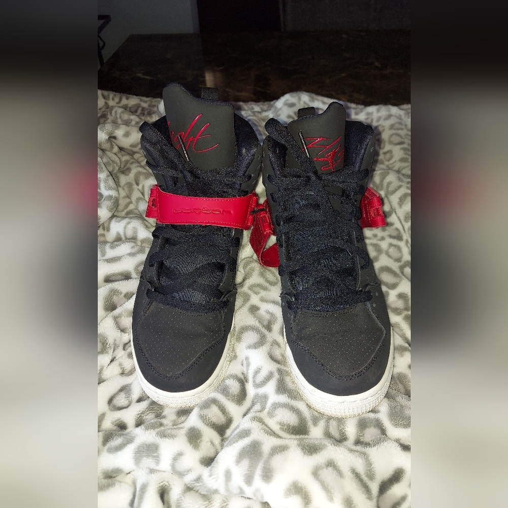 Black and Red High-Top Sneakers